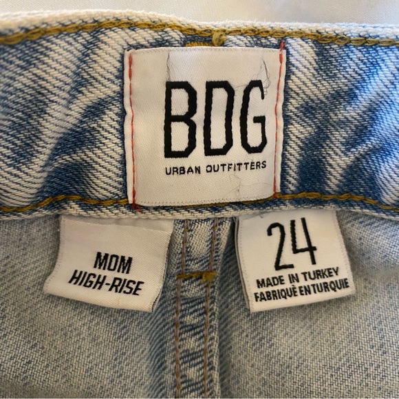 BDG Urban Outfitters acid wash light blue mom high rise tapered slim leg jeans - Picture 3 of 4